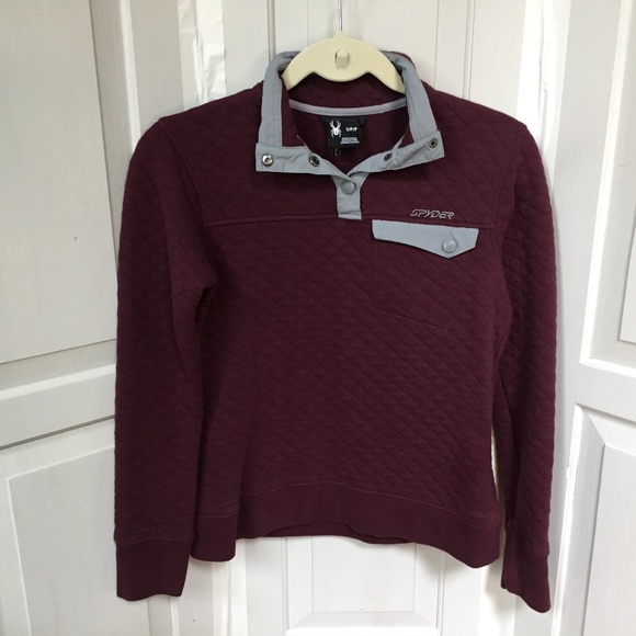 Spyder Maroon Quilted Pullover - Picture 1 of 15